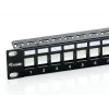 Equip Patch Panel Keystone 24 porte Cat.6 schermato, nero, Cat6, montaggio rack, 1U, nero, 92,5 mm, 483 mm