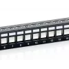 Equip Patch Panel Keystone 24 porte Cat.6 schermato, nero, Cat6, montaggio rack, 1U, nero, 92,5 mm, 483 mm