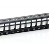 Equip Patch Panel Keystone 24 porte Cat.6 schermato, nero, Cat6, montaggio rack, 1U, nero, 92,5 mm, 483 mm
