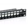 Equip Patch Panel Keystone 24 porte Cat.6 schermato, nero, Cat6, montaggio rack, 1U, nero, 92,5 mm, 483 mm