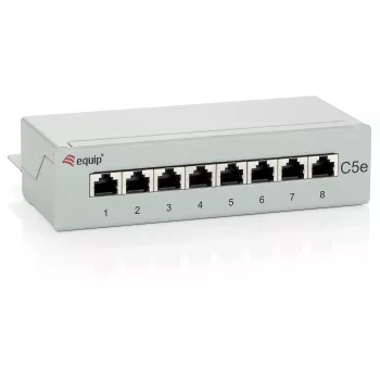 Equip Patch Panel desktop 8 porte Cat.5e, grigio chiaro, RJ-45, oro, Cat5e, grigio, ANSI/TIA/EIA 568, -40 - 80 °C