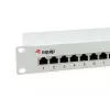 Equip Patch Panel 12 porte Cat.6 schermato, grigio chiaro, Gigabit Ethernet, 1000 Mbit/s, RJ-45, Cat6, Cat6e, 1U, grigio