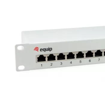 Equip Patch Panel 12 porte Cat.6 schermato, grigio chiaro, Gigabit Ethernet, 1000 Mbit/s, RJ-45, Cat6, Cat6e, 1U, grigio