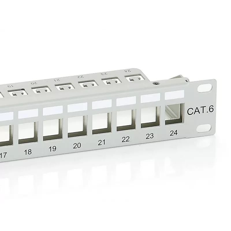 Equip Patch Panel Keystone 24 porte Cat.6 schermato, grigio chiaro