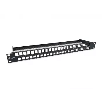 Equip Patch Panel Keystone 48 porte Cat.6 non schermato, nero, RJ-45, Cat6, 1U, nero, acciaio, REACH, RoHS
