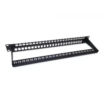 Equip Patch Panel Keystone 48 porte Cat.6 non schermato, nero, RJ-45, Cat6, 1U, nero, acciaio, REACH, RoHS
