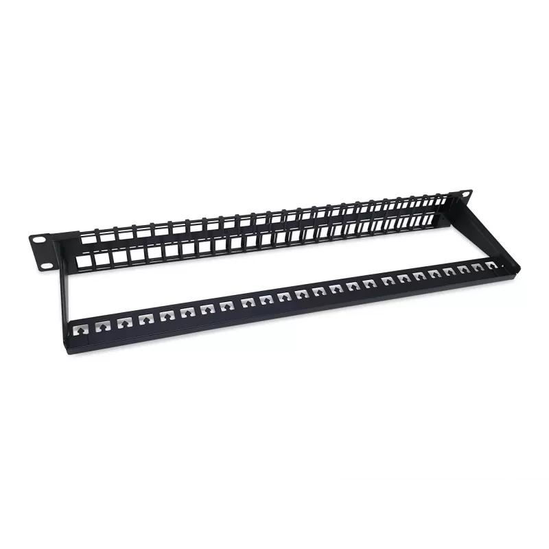 Equip Patch Panel Keystone 48 porte Cat.6 non schermato, nero, RJ-45, Cat6, 1U, nero, acciaio, REACH, RoHS