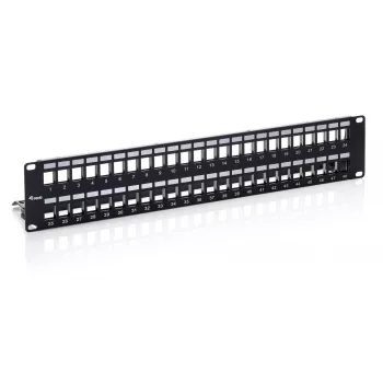 Equip Patch Panel Keystone 48 porte Cat.6 schermato, nero