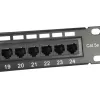 Equip Patch Panel 24 porte Cat.5e non schermato, nero, Cat5e, montaggio rack, 1U, nero, RoHS, CE