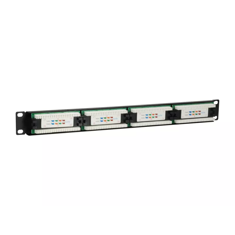 Equip Patch Panel 24 porte Cat.5e non schermato, nero, Cat5e, montaggio rack, 1U, nero, RoHS, CE