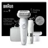 Epilatore BRAUN Silk-épil 9 SES9-341 — 40 pinzette, Wet & Dry, batteria 50 min., 2 velocità, bianco