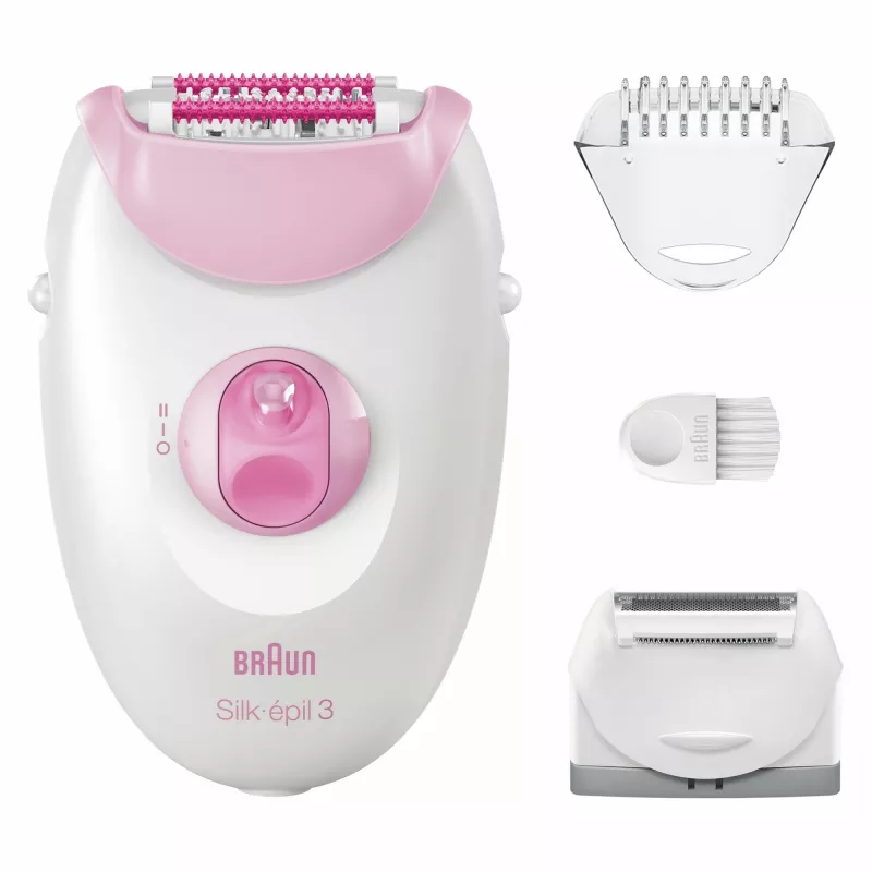 Epilatore Braun Silk-épil 3 3-031 20 pinzette rosa bianco
