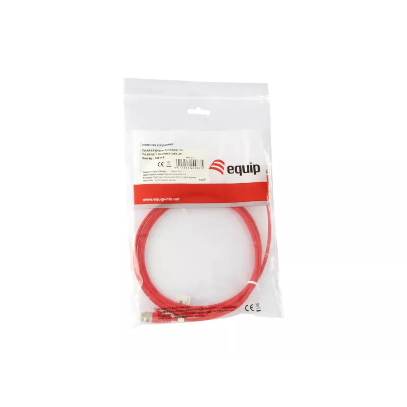 Cavo patch slim Equip Cat.6A F/FTP RJ-45 2 m rosso