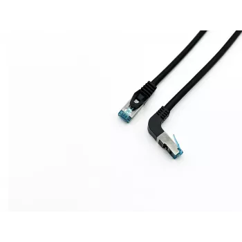 Cavo patch Equip Cat.6A S/FTP, angolare su dritto, 1,0 m, nero