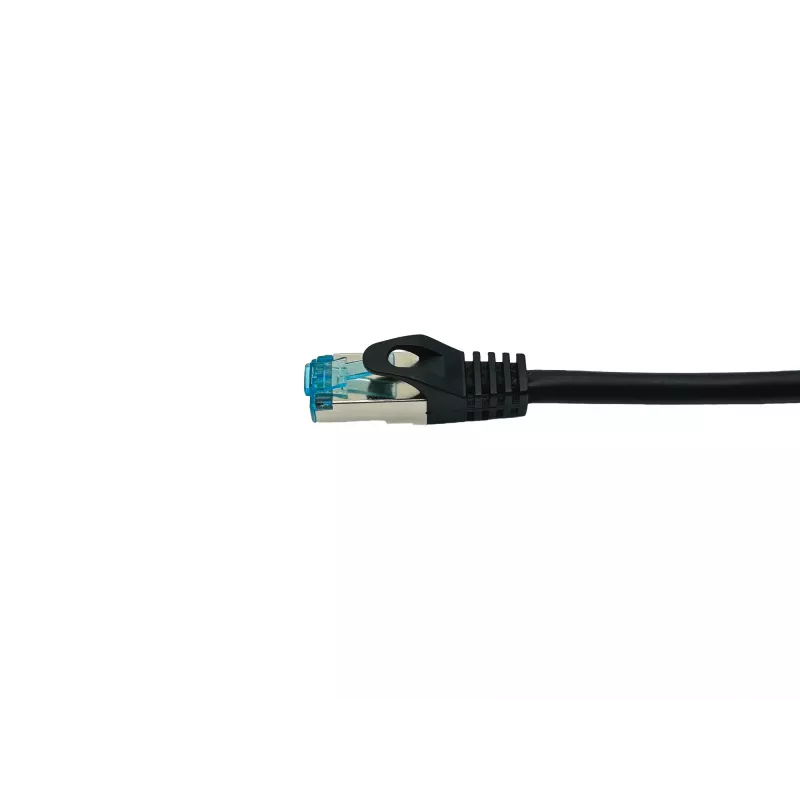 Cavo patch Equip Cat.6A S/FTP, angolare su dritto, 1,0 m, nero