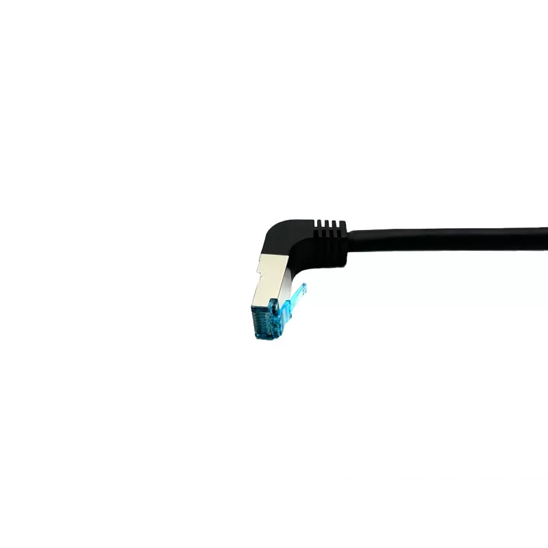 Cavo patch Equip Cat.6A S/FTP, angolare su dritto, 1,0 m, nero