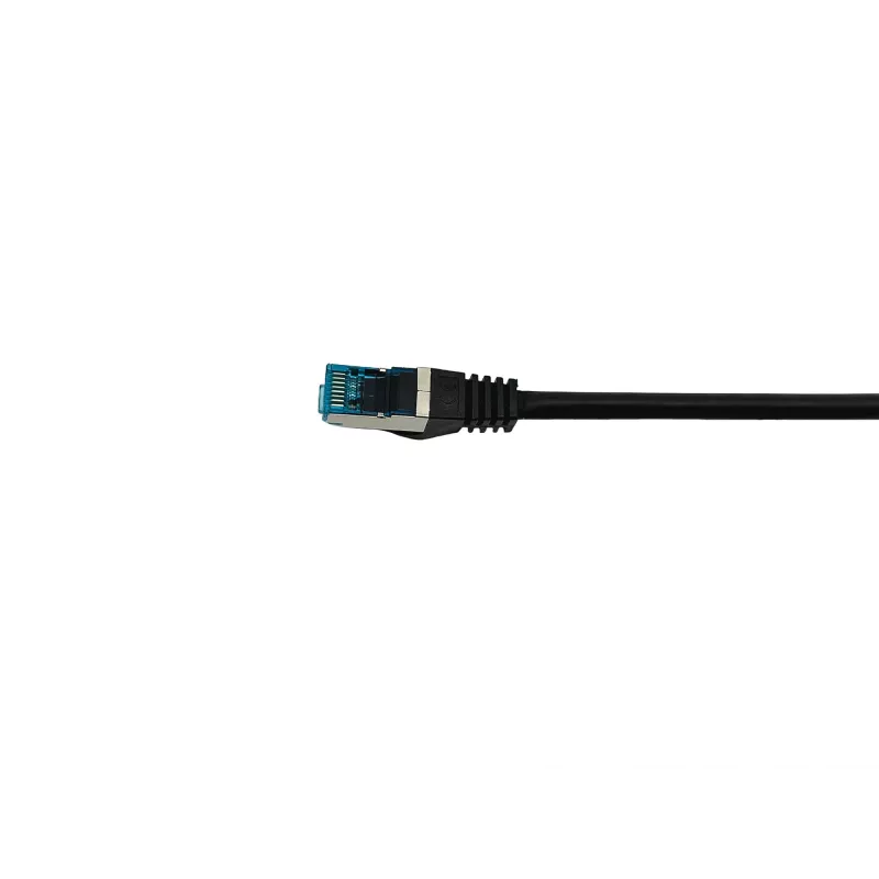 Cavo patch Equip Cat.6A S/FTP, angolare su dritto, 1,0 m, nero