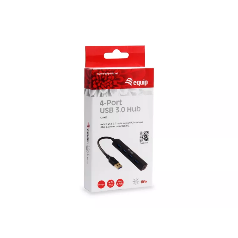 Equip 128953 hub interfaccia USB 3.2 Gen 1 (3.1 Gen 1) Type-A 5000 Mbit/s nero
