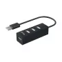 Equip hub USB 2.0 a 4 porte, USB 2.0, USB 2.0, 480 Mbit/s, nero, Cina, CE, RoHS