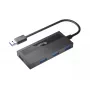 Equip hub USB 3.0 a 4 porte con adattatore USB-C