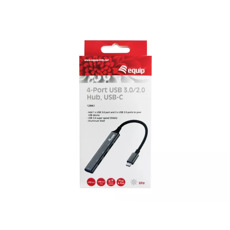 Hub USB Equip hub USB 3.0/2.0 a 4 porte USB-C