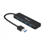 Hub USB 3.2 Gen 1 a 4 porte Equip con adattatore USB-C nero 5000 Mbit/s