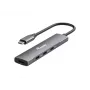 Equip 128963 hub USB-C a 4 porte USB 3.2 Gen 1 (3.1 Gen 1), 4x USB-C, 5 Gbit/s, alluminio, senza alimentatore, nero/argento