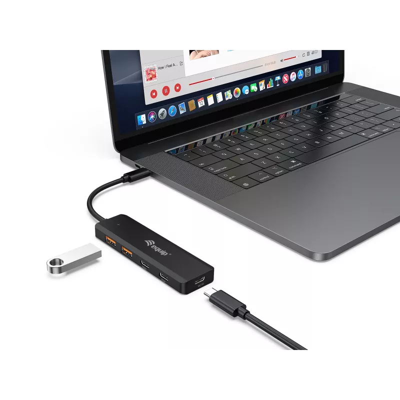 Equip hub USB-C USB 3.2 Gen 2 (10 Gbit/s) a 4 porte, USB-C x 2, USB-A x 2