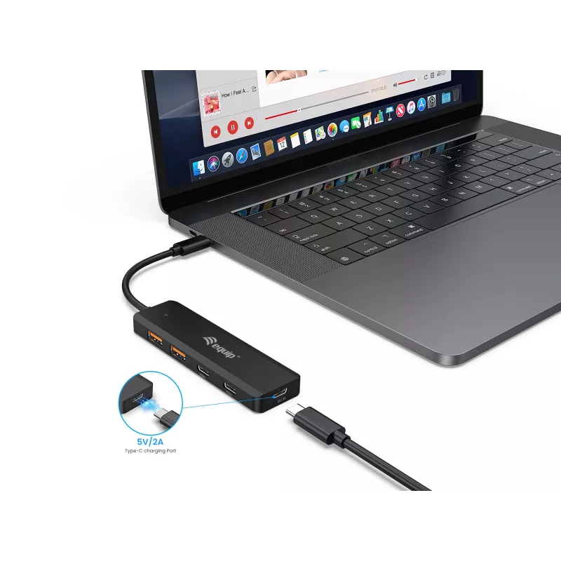 Equip hub USB-C USB 3.2 Gen 2 (10 Gbit/s) a 4 porte, USB-C x 2, USB-A x 2