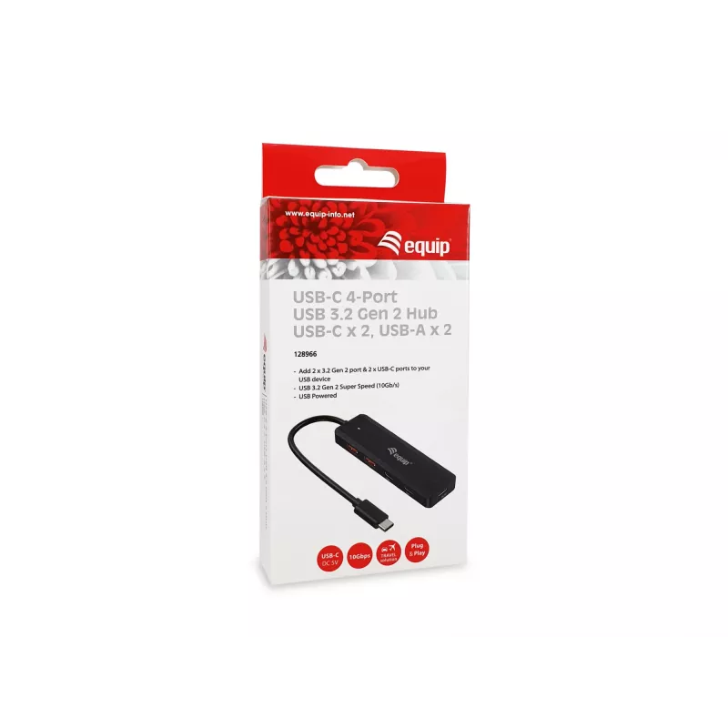 Equip hub USB-C USB 3.2 Gen 2 (10 Gbit/s) a 4 porte, USB-C x 2, USB-A x 2