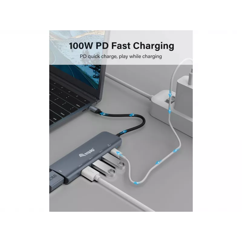 Equip adattatore MULTIFUNZIONE USB-C 5-in-1, HDMI, USB 3.2 GEN1, 100W USB PD