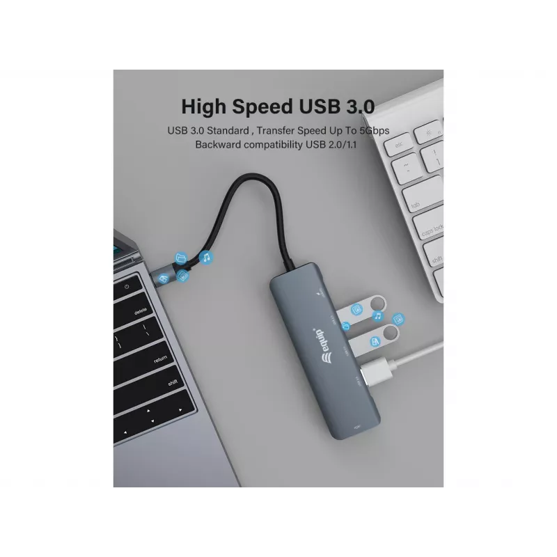 Equip adattatore MULTIFUNZIONE USB-C 5-in-1, HDMI, USB 3.2 GEN1, 100W USB PD