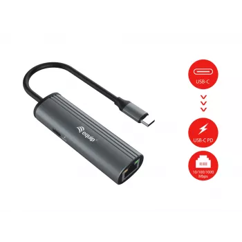 Equip adattatore USB-C su rete Gigabit RJ45 + PD USB Type-C 100W