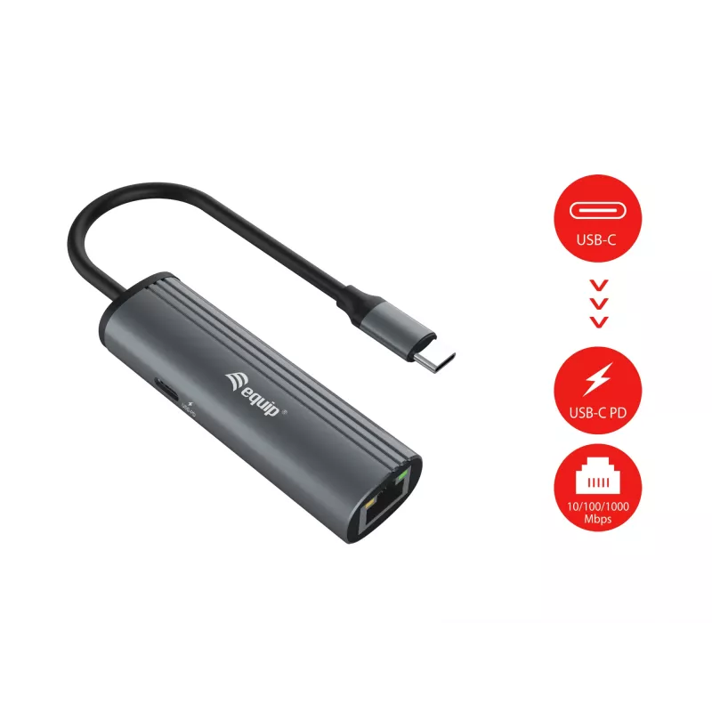 Equip adattatore USB-C su rete Gigabit RJ45 + PD USB Type-C 100W