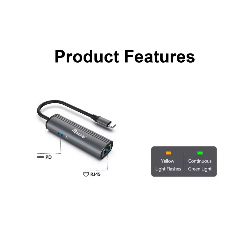 Equip adattatore USB-C su rete Gigabit RJ45 + PD USB Type-C 100W