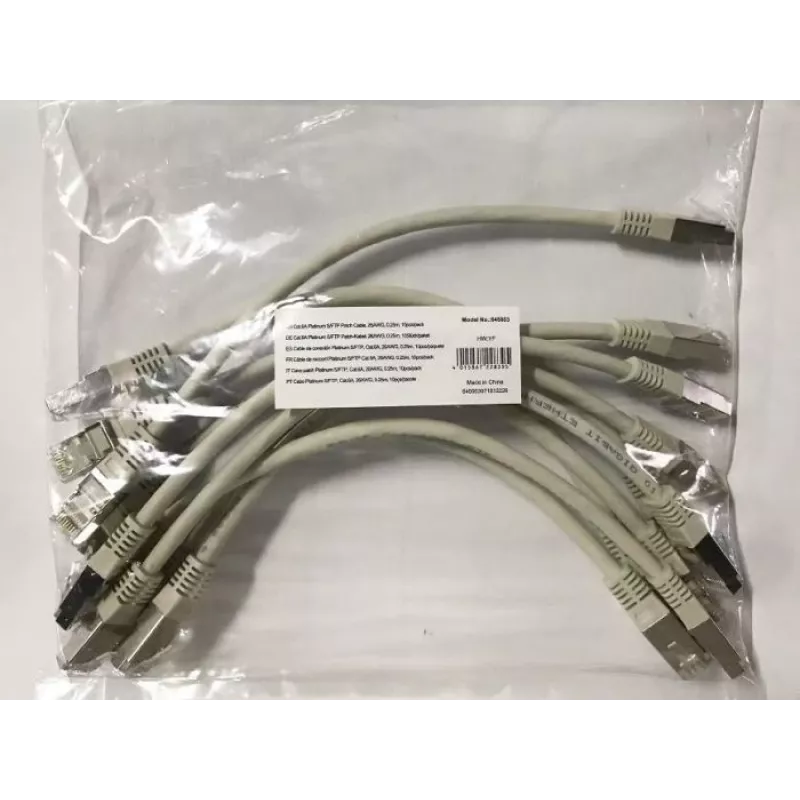 Equip Cat.6A Platinum S/FTP cavo patch, grigio, 0,25 m, 10 pz./set
