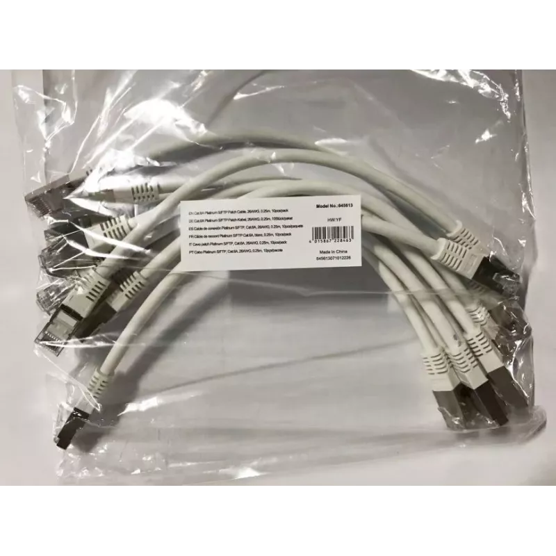 Equip Cat.6A Platinum S/FTP cavo patch, bianco, 0,25 m, set da 10