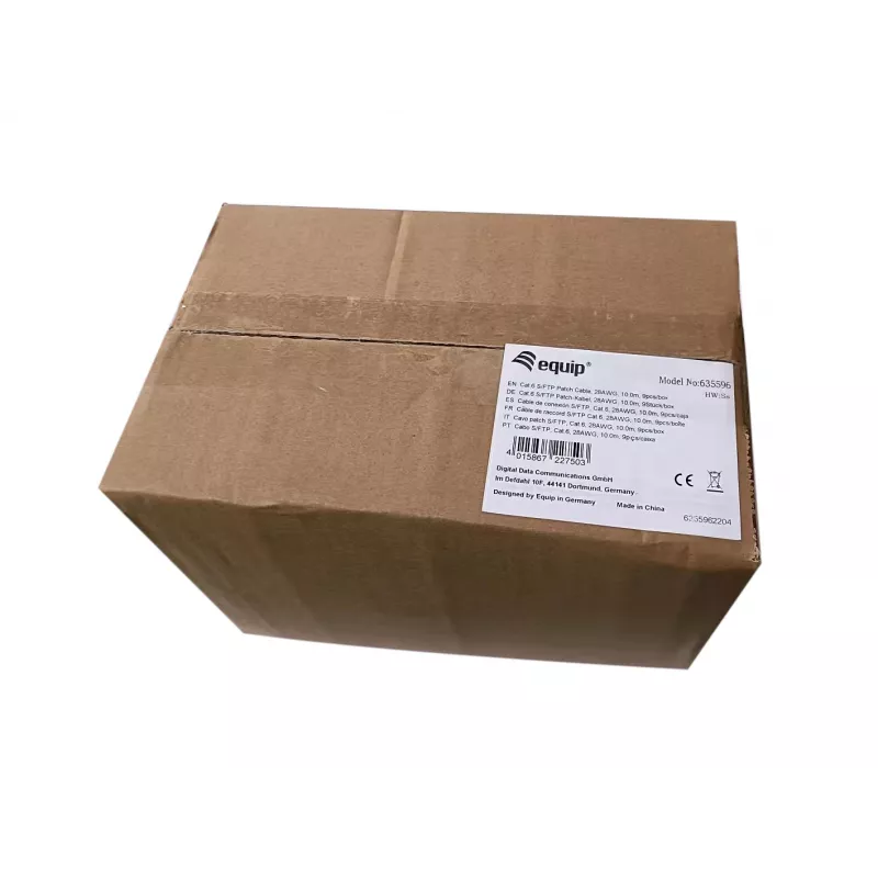 Cavo patch Equip Cat.6 S/FTP, 10,0 m, nero, set da 9, 10 m, Cat6, S/FTP (S-STP), RJ-45, RJ-45, nero