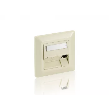 Equip placca tedesca 3 porte, bianco puro, bianco, plastica ABS, alluminio, convenzionale, qualsiasi marca, RJ-45, 80 mm