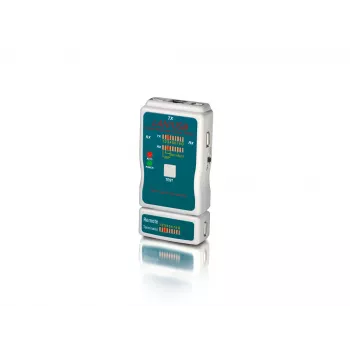 Equip tester per cavi, BNC, RCA, RJ-11, RJ-12, RJ-45, verde, grigio, 65 mm, 28 mm, 135 mm, 130 g