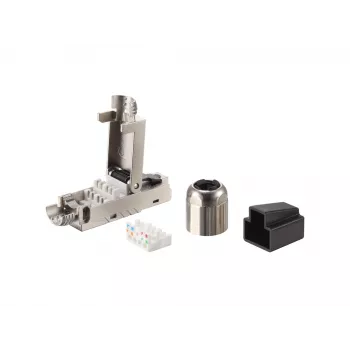 Equip Cat 8.1 connettore RJ45 senza attrezzi 5 pz/set nero acciaio inox maschio