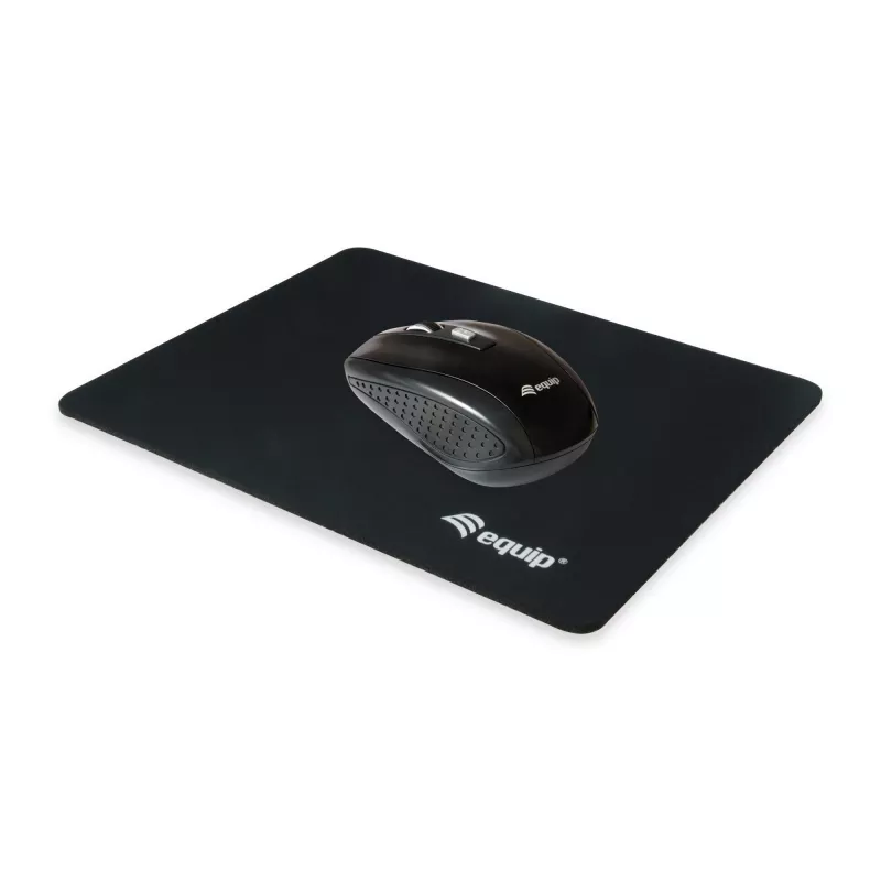 Equip tappetino per mouse, nero, tinta unita, nylon, gomma, base antiscivolo