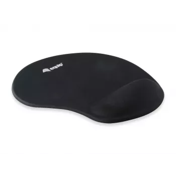 Equip tappetino per mouse in gel, nero, tinta unita, tessuto, gel, poliuretano, poggiapolsi, base antiscivolo