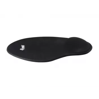 Equip tappetino per mouse in gel, nero, tinta unita, tessuto, gel, poliuretano, poggiapolsi, base antiscivolo