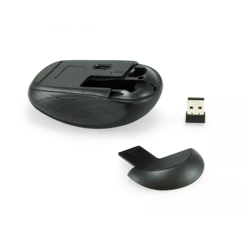Equip mouse mini ottico wireless, ambidestro, ottico, RF wireless, 1600 DPI, grigio
