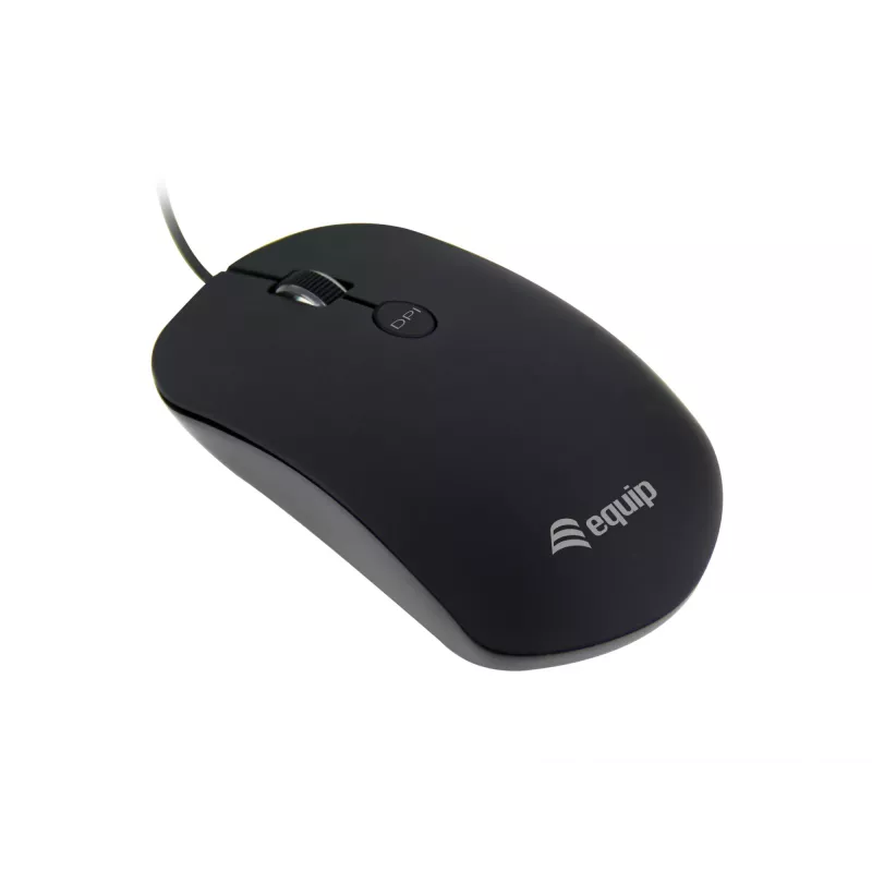 Equip mouse USB Comfort, ambidestro, ottico, USB Type-A, 1600 DPI, nero