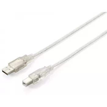 Cavo USB 2.0 Type-A a Type-B Equip 128653 1,0 m trasparente argento