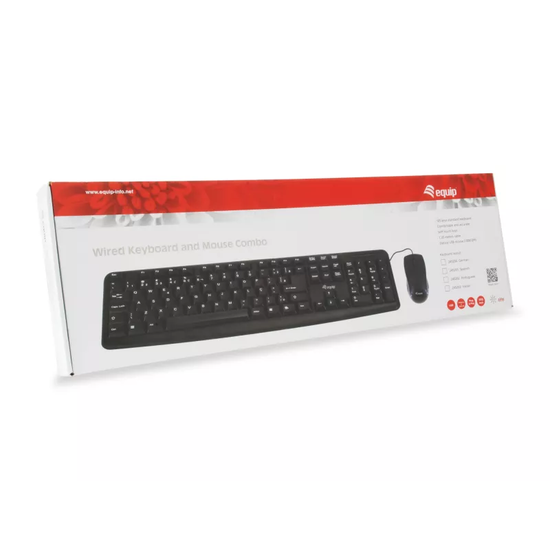 Equip 245203 tastiera mouse inclusi ufficio USB QWERTY italiano nero