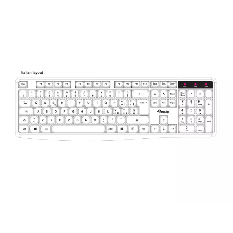 Equip 245213 tastiera ufficio USB QWERTY italiano nero