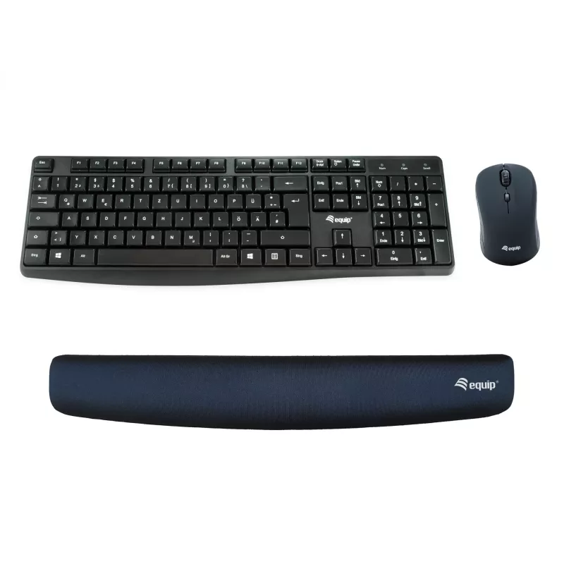 Equip poggiapolsi per tastiera, nero, memory foam, Cina, 465 mm, 70 mm, 20 mm